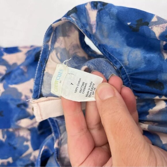 Crewcuts Blue Floral Belted Shift Dress Girls 7 - Picture 6 of 7